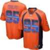 Nike Broncos #95 Derek Wolfe Orange Team Color Men’s Stitched NFL Limited Strobe Jersey