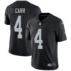 Nike Oakland Raiders #4 Derek Carr Black Team Color Men’s Stitched NFL Vapor Untouchable Limited Jersey