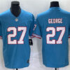 Men’s Tennessee Titans #27 Eddie George Light Blue 2023 F.U.S.E. Vapor Limited Throwback Stitched Football Jersey