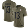 Men’s Miami Dolphins #13 Dan Marino 2022 Olive Salute To Service Limited Stitched Jersey