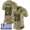 #28 Limited Marshall Faulk Camo Nike NFL Women’s Jersey Los Angeles Rams 2018 Salute to Service Super Bowl LIII Bound