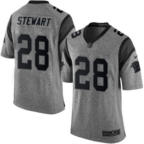 Nike Panthers #28 Jonathan Stewart Gray Men’s Stitched NFL Limited Gridiron Gray Jersey