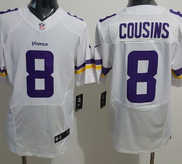 Nike Minnesota Vikings #8 Kirk Cousins White Men’s Stitched NFL Elite Jersey
