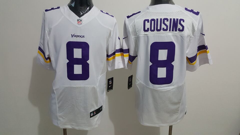 Nike Minnesota Vikings #8 Kirk Cousins White Men’s Stitched NFL Elite Jersey