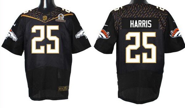 Men’s Denver Broncos #25 Chris Harris Jr Black 2016 Pro Bowl Nike Elite Jersey