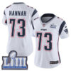 #73 Limited John Hannah White Nike NFL Road Women’s Jersey New England Patriots Vapor Untouchable Super Bowl LIII Bound