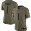 Men’s Arizona Cardinals #1 Kyler Murray 2022 Olive Salute To Service Limited Stitched Jersey