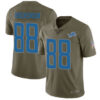Lions #88 T.J. Hockenson Olive Men’s Stitched Football Limited 2017 Salute To Service Jersey