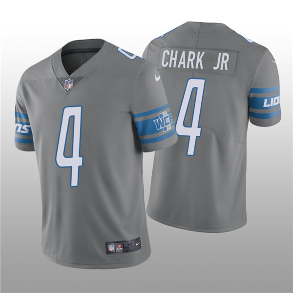 Men’s Detroit Lions #4 DJ Chark Jr. Gray Vapor Untouchable Limited Stitched Jersey