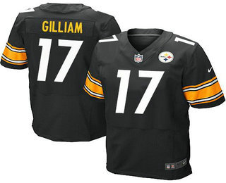 Men’s Pittsburgh Steelers #17 Joe Gilliam Black Team Color NFL Nike Elite Jersey