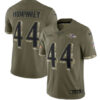 Men’s Baltimore Ravens #44 Marlon Humphrey 2022 Olive Salute To Service Limited Stitched Jersey
