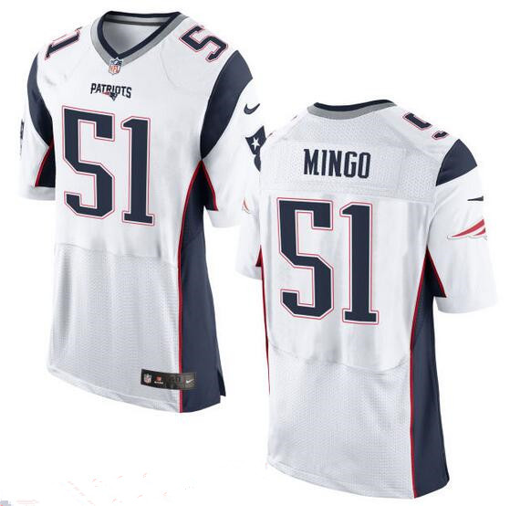 Men’s New England Patriots #51 Barkevious Mingo NEW White Road Stitched NFL Nike Elite Jersey