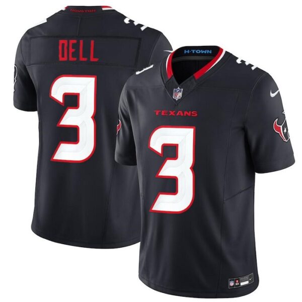 Men’s Houston Texans #3 Tank Dell Navy 2024 Vapor F.U.S.E. Limited Football Stitched Jersey