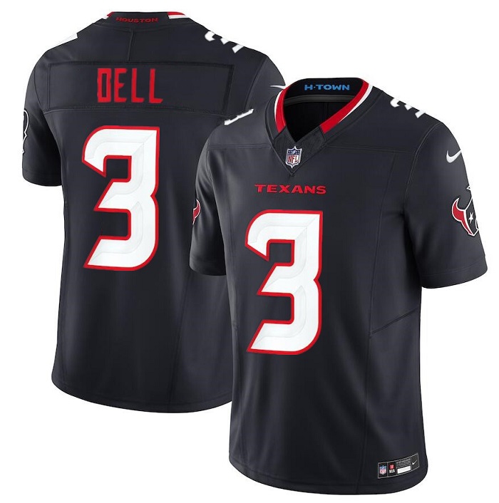 Men’s Houston Texans #3 Tank Dell Navy 2024 Vapor F.U.S.E. Limited Football Stitched Jersey