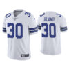 Men’s Dallas Cowboys #30 DaRon Bland White Vapor Limited Stitched Jersey