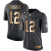 Nike Packers #12 Aaron Rodgers Black Men’s Stitched NFL Limited Gold Salute To Service Jersey