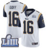 #16 Limited Jared Goff White Nike NFL Road Men’s Jersey Los Angeles Rams Vapor Untouchable Super Bowl LIII Bound