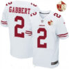 Men’s San Francisco 49ers #2 Blaine Gabbert White 70th Anniversary Patch Stitched NFL Nike Elite Jersey