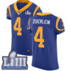 Men’s Los Angeles Rams #4 Greg Zuerlein Royal Blue Nike NFL Alternate Vapor Untouchable Super Bowl LIII Bound Elite Jersey