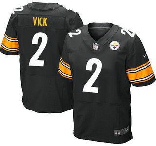 Men’s Pittsburgh Steelers #2 Michael Vick Nike Black Elite Jersey