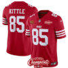 Men’s San Francisco 49ers #85 George Kittle Red 2023 F.U.S.E. With 4-star C Ptach And NFC West Champions Patch Football Stitched Jersey