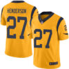 Rams #27 Darrell Henderson Gold Men’s Stitched Football Limited Rush Jersey