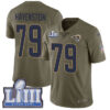 #79 Limited Rob Havenstein Olive Nike NFL Men’s Jersey Los Angeles Rams 2017 Salute to Service Super Bowl LIII Bound