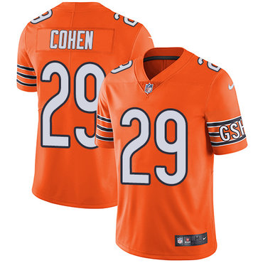 Nike Chicago Bears #29 Tarik Cohen Orange Men’s Stitched NFL Limited Rush Jersey