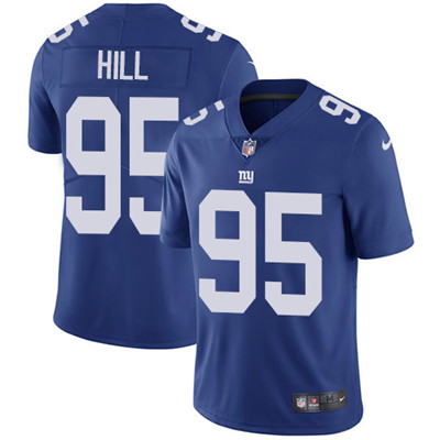 Nike New York Giants #95 B.J. Hill Royal Blue Team Color Men’s Stitched NFL Vapor Untouchable Limited Jersey