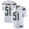 Nike San Diego Chargers #51 Kyle Emanuel White Men’s Stitched NFL Vapor Untouchable Limited Jersey