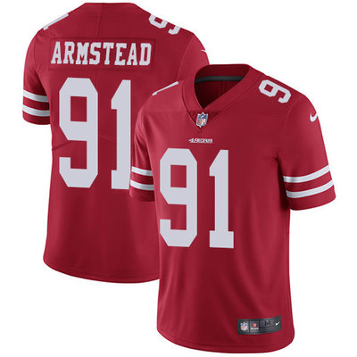 Nike San Francisco 49ers #91 Arik Armstead Red Team Color Men’s Stitched NFL Vapor Untouchable Limited Jersey