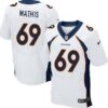 Men’s Denver Broncos #69 Evan Mathis White Road NFL Nike Elite Jersey