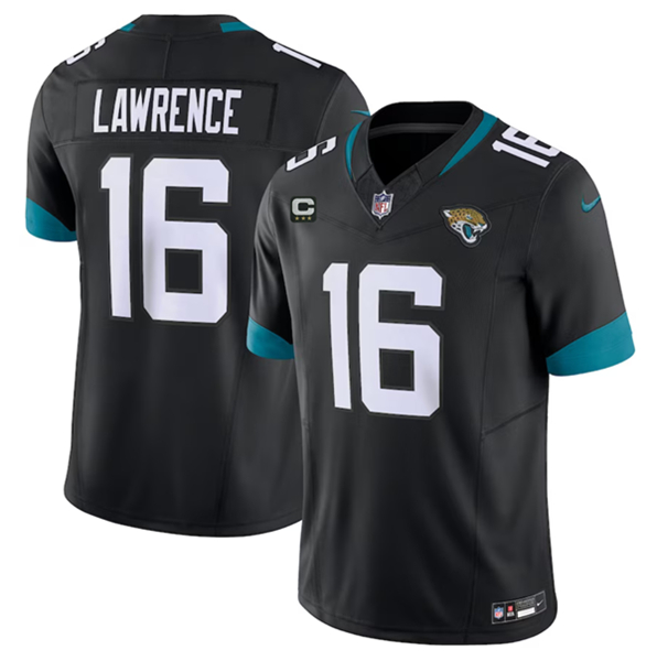 Men’s Jacksonville Jaguars #16 Trevor Lawrence Black 2023 F.U.S.E With 3-Star C Patch Vapor Untouchable Limited Stitched Jersey