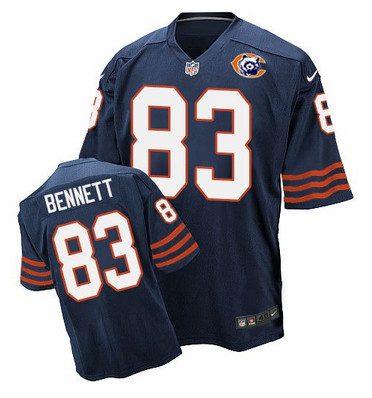 Nike Bears #83 Martellus Bennett Navy Blue Throwback Men’s Stitched NFL Elite Jersey