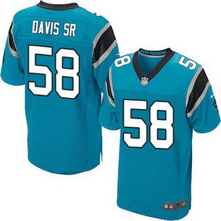 Men’s Carolina Panthers #58 Thomas Davis Sr Light Blue Alternate NFL Nike Elite Jersey