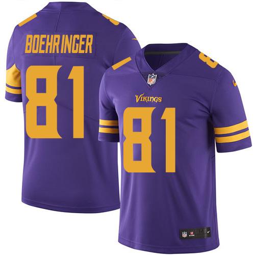 Nike Vikings #81 Moritz Boehringer Purple Men’s Stitched NFL Limited Rush Jersey