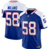 Men’s Buffalo Bills #58 Matt Milano Blue White 2023 F.U.S.E. Throwback Vapor Untouchable Limited Football Stitched Jersey