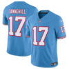Men’s Tennessee Titans #17 Ryan Tannehill Light Blue 2023 F.U.S.E. Vapor Limited Throwback Stitched Football Jersey