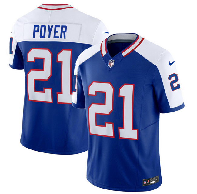 Men’s Buffalo Bills #21 Jordan Poyer Blue White 2023 F.U.S.E. Throwback Vapor Untouchable Limited Football Stitched Jersey