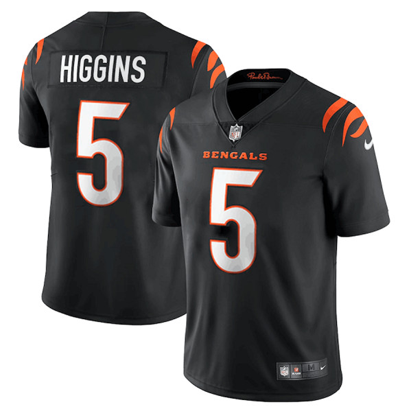 Men’s Cincinnati Bengals #5 Tee Higgins Black Vapor Untouchable Limited Stitched Jersey