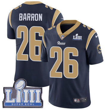 #26 Limited Mark Barron Navy Blue Nike NFL Home Men’s Jersey Los Angeles Rams Vapor Untouchable Super Bowl LIII Bound