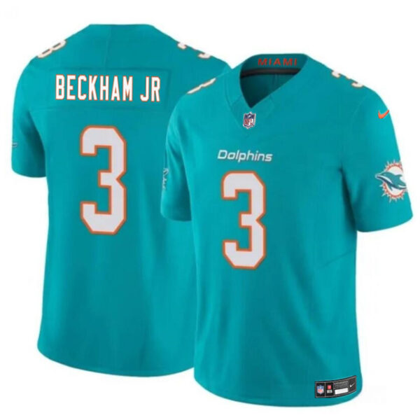 Men’s Miami Dolphins #3 Odell Beckham Jr Aqua 2023 F.U.S.E Vapor Limited Football Stitched Jersey