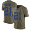 Nike Dallas Cowboys #21 Ezekiel Elliott Olive Men’s Stitched NFL Limited 2017 Salute To Service Jersey