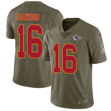 Nike Kansas City Chiefs #16 Len Dawson Olive Men’s Stitched NFL Limited 2017 Salute to Service Jersey