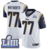 #77 Limited Andrew Whitworth White Nike NFL Road Men’s Jersey Los Angeles Rams Vapor Untouchable Super Bowl LIII Bound