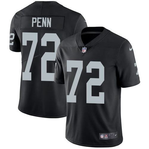 Nike Oakland Raiders #72 Donald Penn Black Team Color Men’s Stitched NFL Vapor Untouchable Limited Jersey