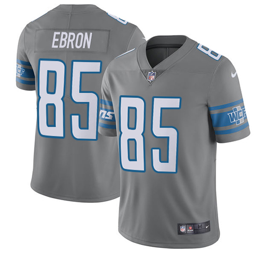 Nike Lions #85 Eric Ebron Gray Men’s Stitched NFL Limited Rush Jersey