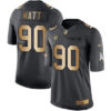 Nike Steelers #90 T. J. Watt Black Men’s Stitched NFL Limited Gold Salute To Service Jersey
