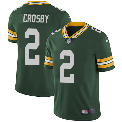 Nike Green Bay Packers #2 Mason Crosby Green Team Color Men’s Stitched NFL Vapor Untouchable Limited Jersey