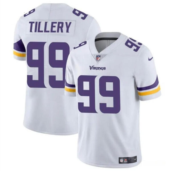 Men’s Minnesota Vikings #99 Jerry Tillery White Vapor Untouchable Limited Football Stitched Jersey